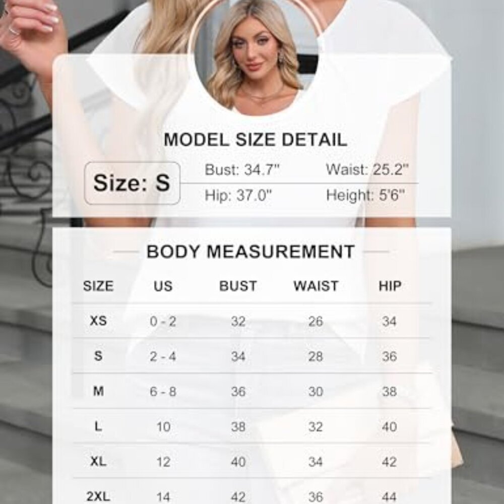 Short Sleeve Pleated Blouse, Lightweight Textured Fabric, Business Casual Top - Picture 7 of 8